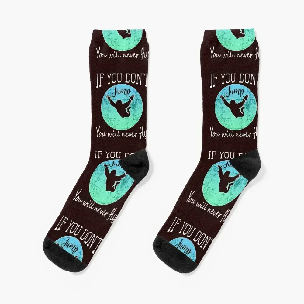 

If you don't jump you will never fly Skydive Gift Design Socks kids gym Toe sports floor Socks Male Women's