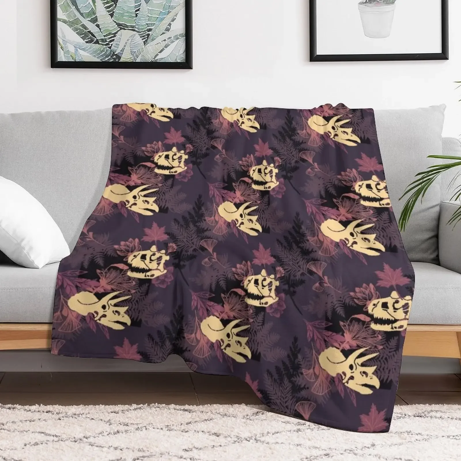 Carnotaurus and Triceratops are very good friends Throw Blanket Large Decorative Beds Bed linens Travel Blankets