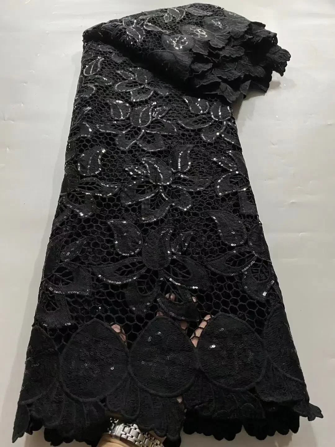 

Nigerian Net Mesh Tulle Lace Top Selling Sequins Lace Fabrics Nigerian Lace Fabrics For Dress