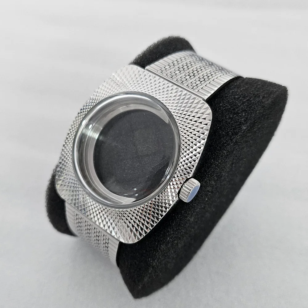 36.5mm Watch Case Set - Polished Bird's Nest Design with Mineral Crystal for NH35 NH36 Movements