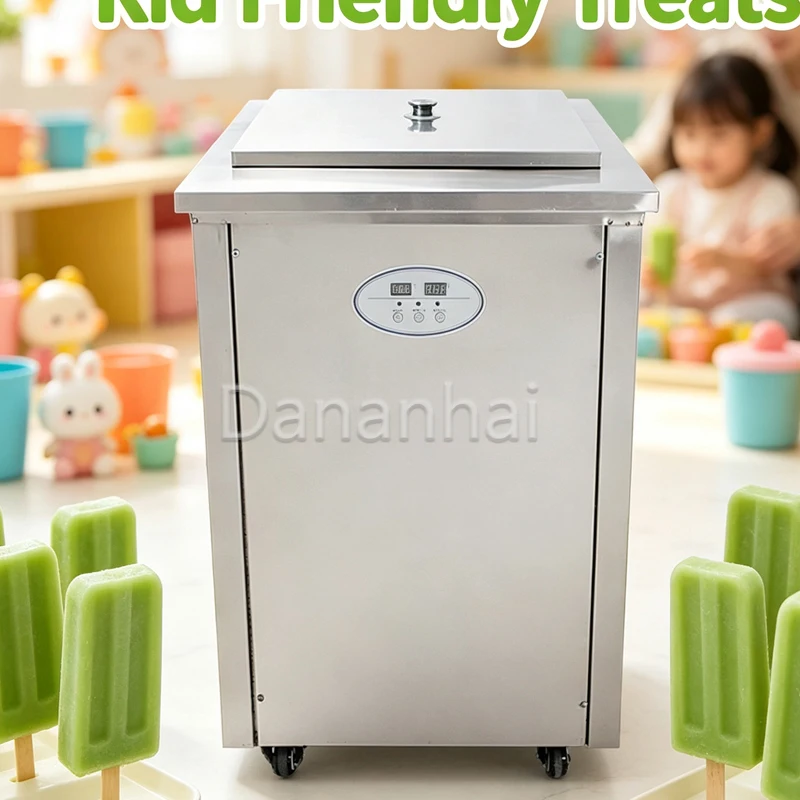 Commercial Stainless Steel Ice Cream Machine - 10 Minute Frozen Popsicle New Delivery Note Mold for Quick Treats