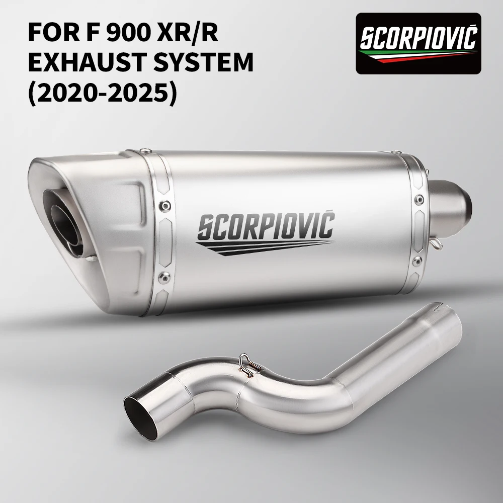 For F900R F900XR F 900 R XR 2020-2024 Motorcycle Exhaust  Pipe Modify 51mm Mid Link Pipe Carbon Fiber Muffler with DB killer