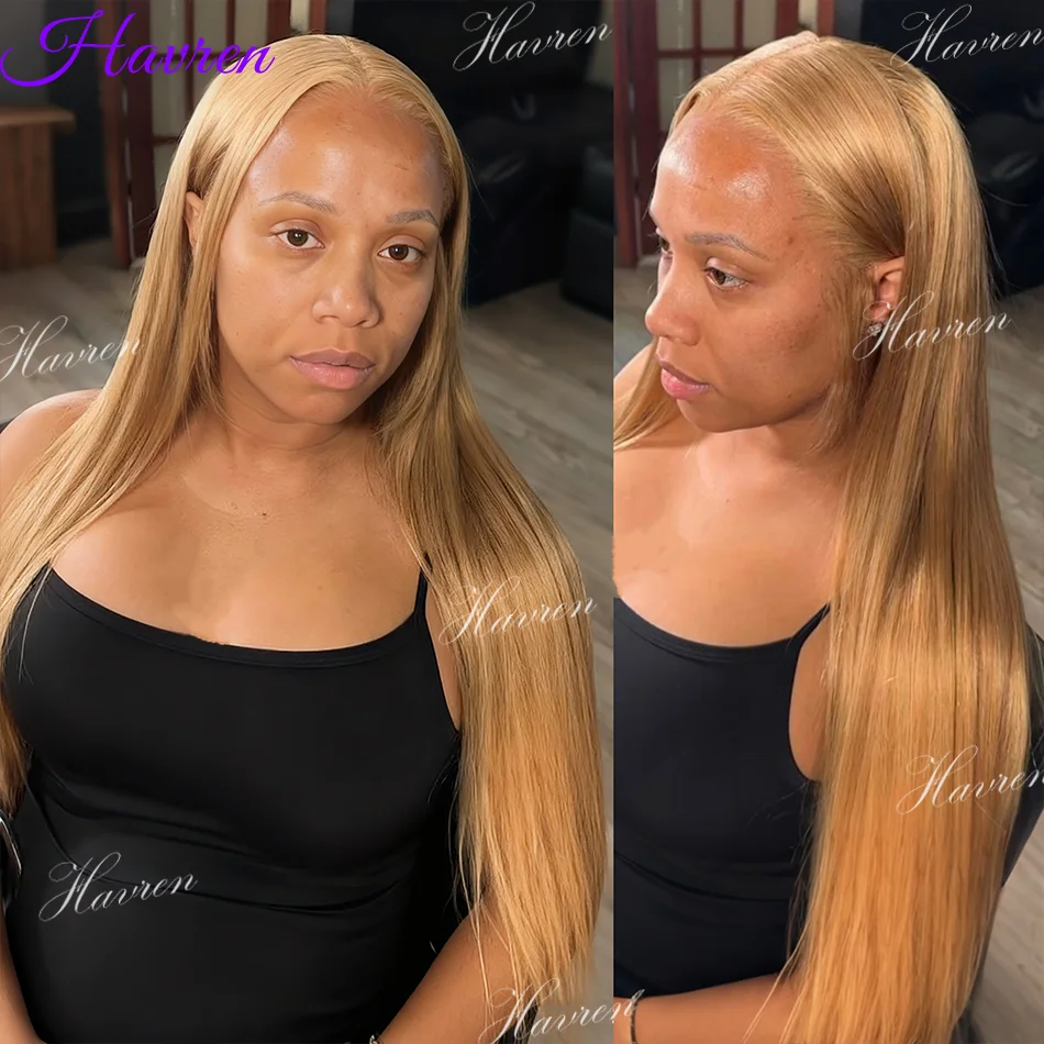 

13X6 Bone Straight Honey Blond Lace Front Wigs Human Hair 13X4 Hd Lace Frontal Colored Wigs Colored Preplucked Brazilian Wig
