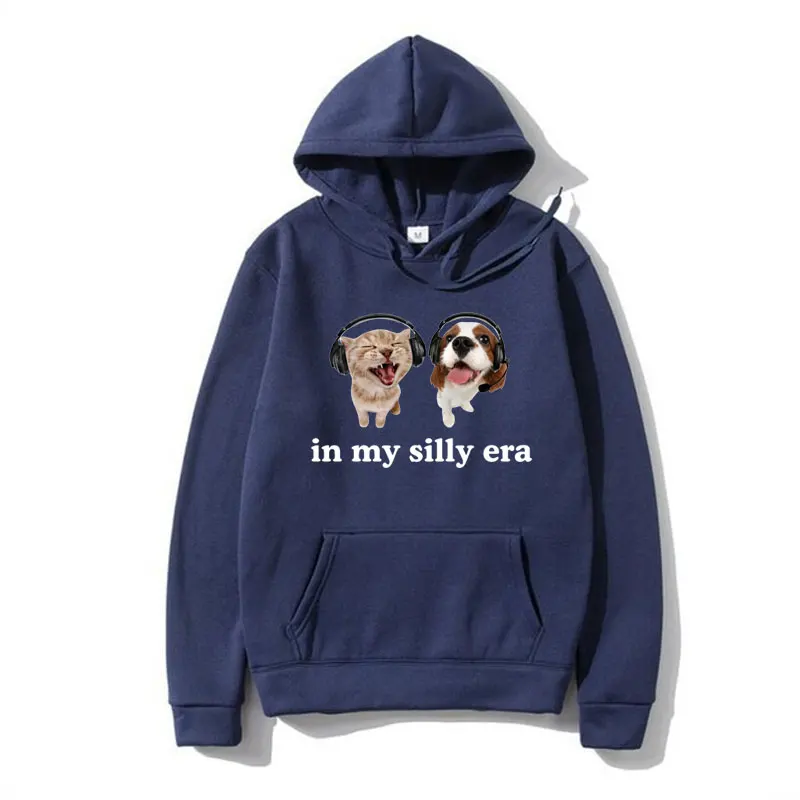 In My Silly Era Funny Meme Graphic Hoodie Men Women Dog Lover Gift Sweatshirts Oversized Streetwear Fall/winter Fleece Hoodies