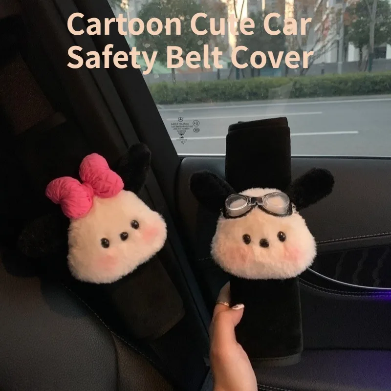 Cute Cartoon Bow Car Seatbelt Cover for Kids Ladies Safety Belt Harness Cushion Auto Shoulder Strap Protector Pad
