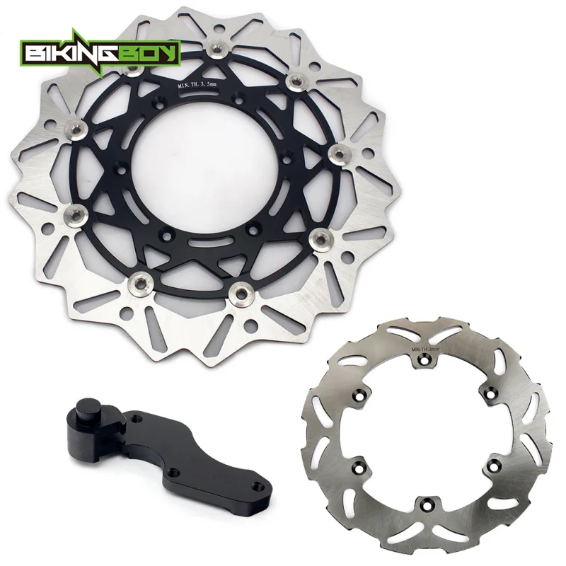 BIKINGBOY 320mm Front Rear Brake Discs Disks Rotors Bracket DRZ 400 S 00-09 DR-Z 400 E 00-08 01 02 03 04 RM 125 250 96 97 98 99