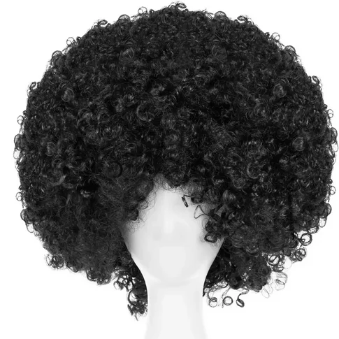 Unisex Short Fluffy Afro Synthetic Wig Funny Wigs for Halloween Holiday Party Clown Costume Wig