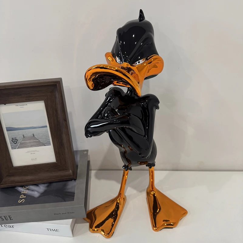 Estatua de Pato Donald de Disney de 40cm, Linda Figura de Resina de Dibujos Animados, Escultura Decorativa para Sala de Estar, Decoración Kawaii para Habitación, Regalos Navideños