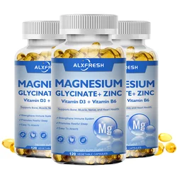 Alxfresh Magnesium with Zinc,Vitamin D3 B6 for Stress & Anxiety Relief Bone, Muscle Health Supplement High Absorption Supplement