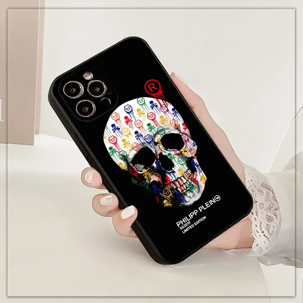 Custodia per telefono Philipp Horror skull bear qp per iPhone 15 promax 14 13 12 11 Pro 14 Plus XR 13 12 mini custodie nere a copertura totale