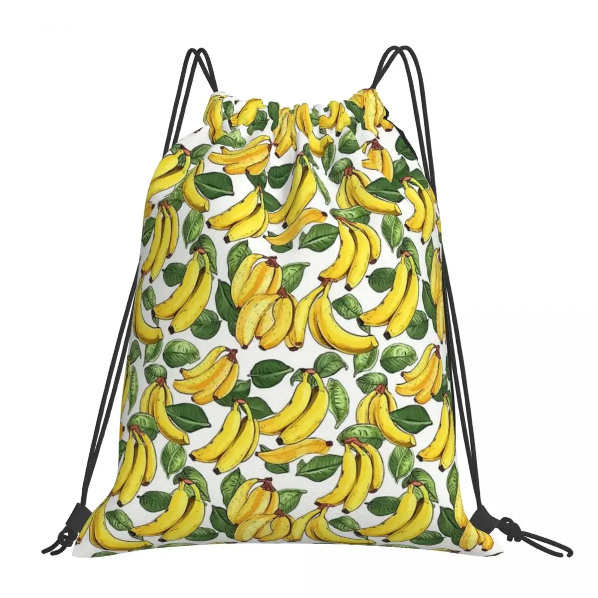 Banana Tile Backpacks Casual Portable Drawstring Bags Drawstring Bundle Pocket Sports Bag BookBag For Travel Students