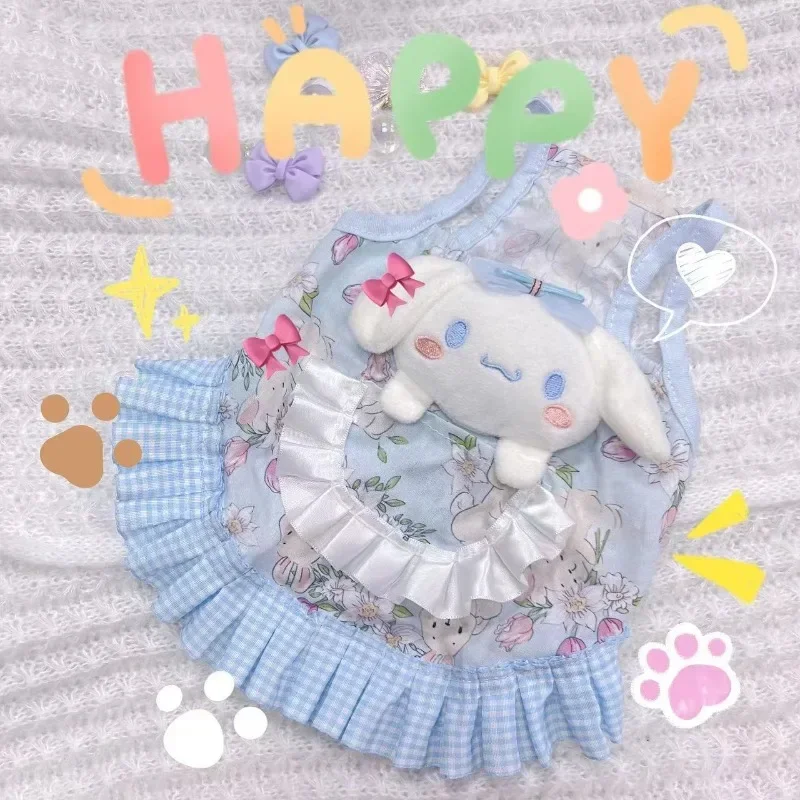 

New Anime Figure Cinnamoroll Sanrio Pet Cloth Cute Cat Dog Bluey Puppy Kawaii Princess Dress Manual Warm Decorations Party Gifts