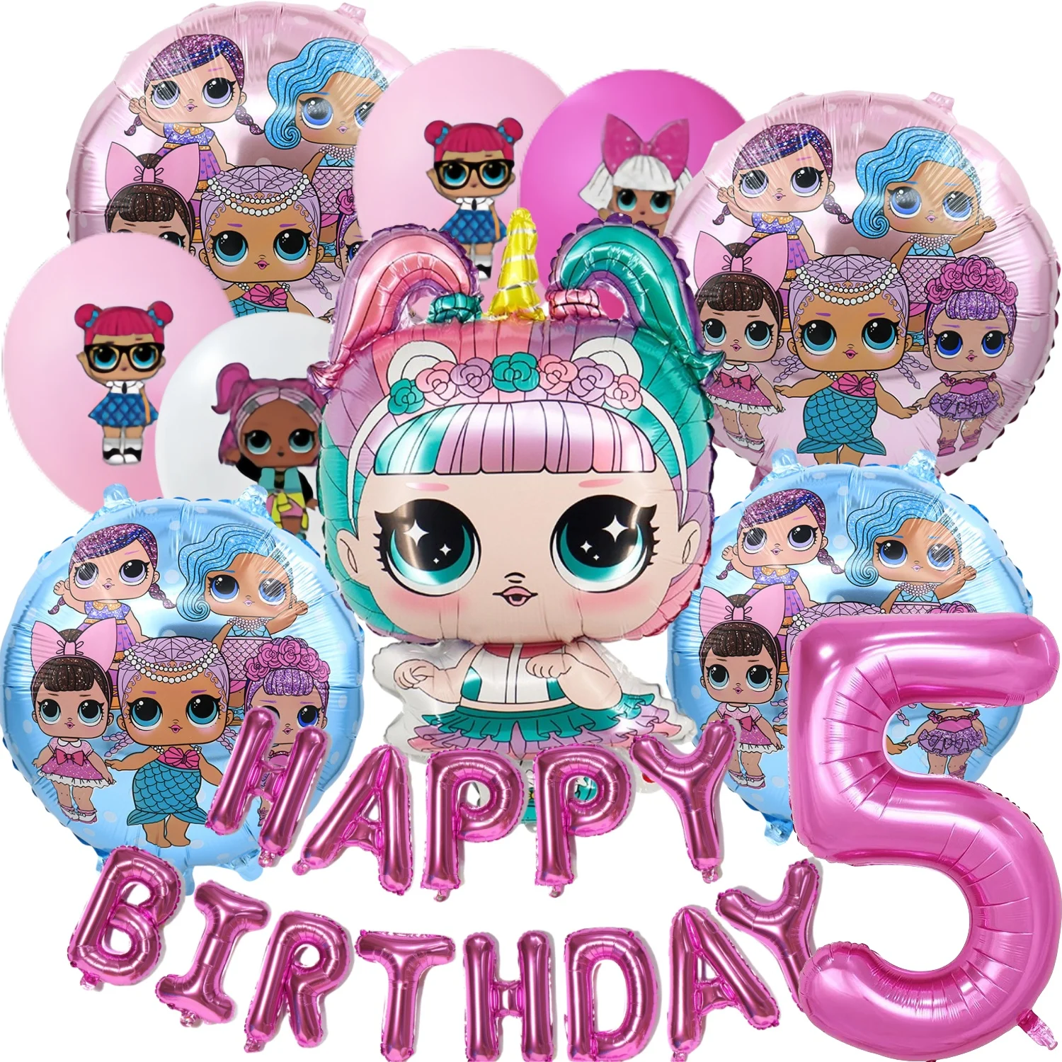 LOL مفاجأة دمية حفلة عيد ميلاد موضوع زينة كعكة توبر بالون لافتة لوحات أكواب مفرش المائدة لإمدادات استحمام الطفل