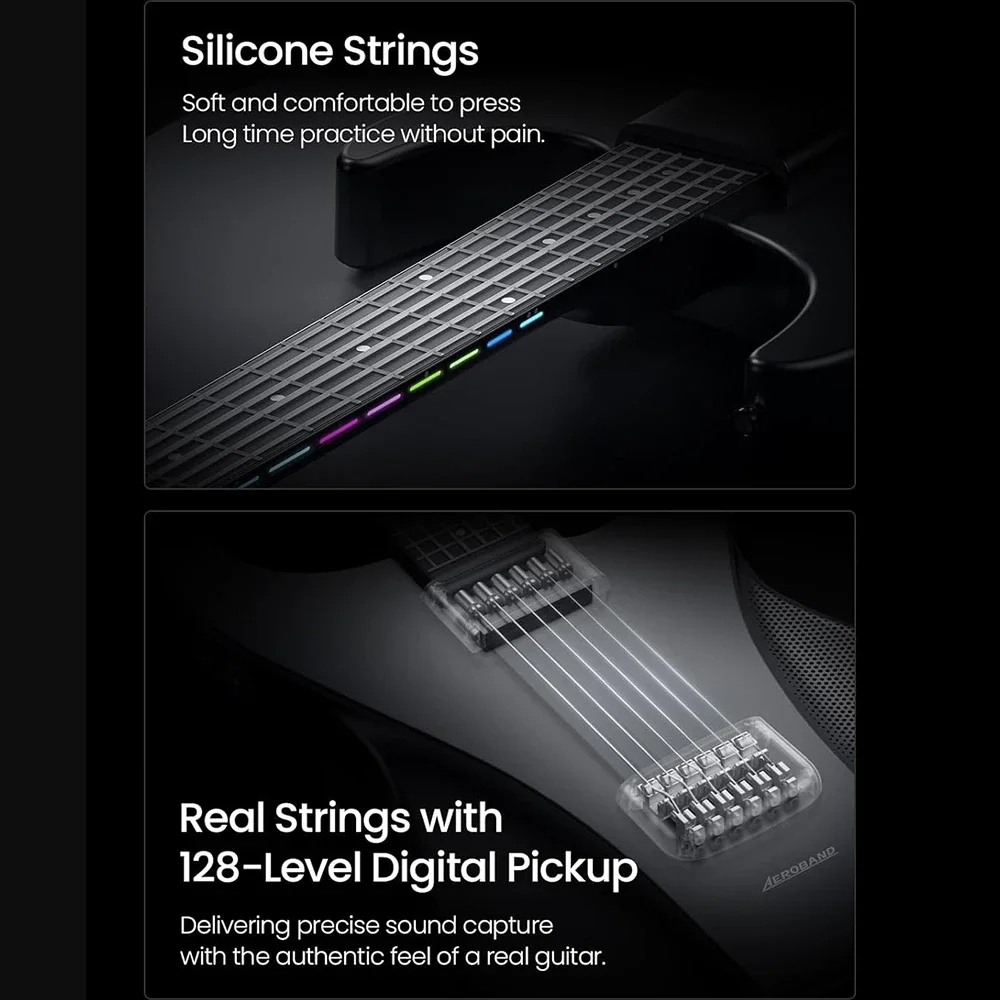 AeroBand Guitar Travel Electric Guitar Pain-Free Silicone String