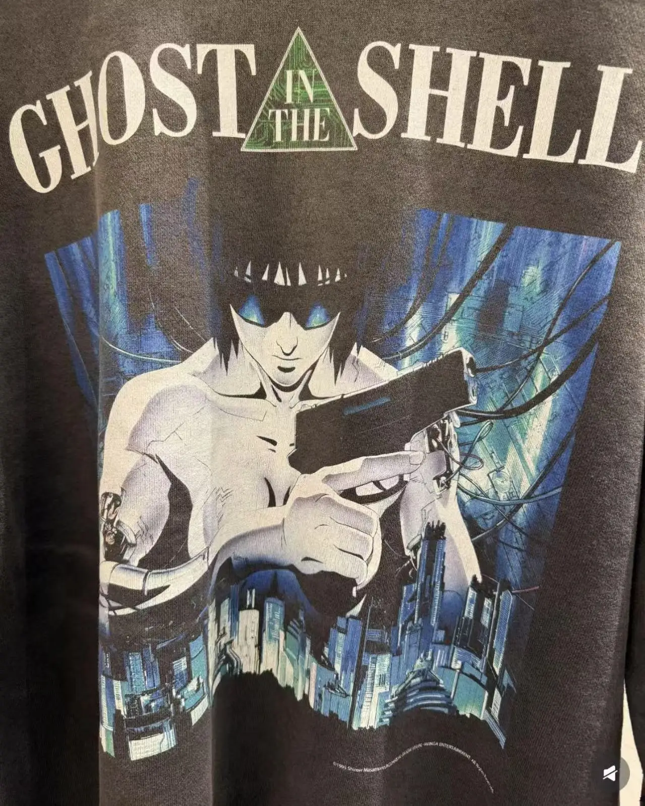New Luxury Men SAINT Washed GHOST IN THE SHELL‌ Hoodies Hoody hooded Sweatshirts velvet Cotton Thick Fleece US Pullovers A155