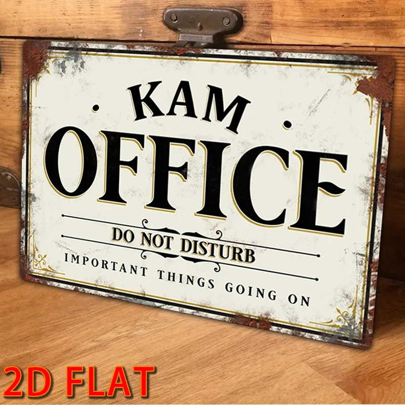 1 قطعة نص مخصص علامة معدنية اسم شخصي مكتب تسجيل جدار معدني ديكور الباب لافتات ملحق 8x12 بوصة