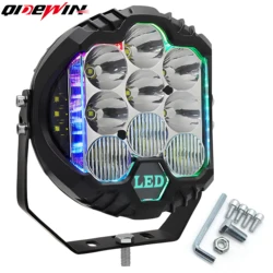 7 Inch Three Sided Shine LED Headlight Car Driving Work Light White RGB For Jeep Offroad 4x4 Truck Boat SUV Combo Work Lamp