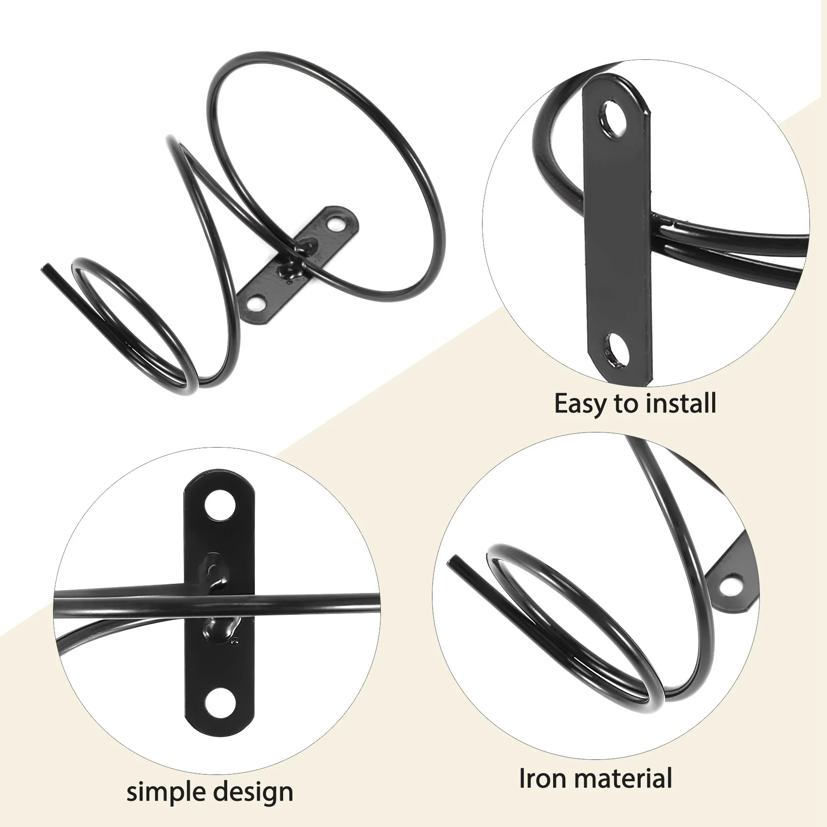 Wall Mounted Wine Racks com Parafusos, Garrafa de Vinho Tinto Display Holder, Metal Hanging Wine Rack Organizador, Pacote de 6