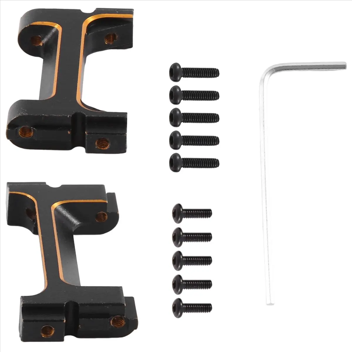 Fits for Brass Black Coating Front Rear Bumper Servo Mounts Bumper Protective Stand for 1/18 TRX4M RC Crawler Car Gold