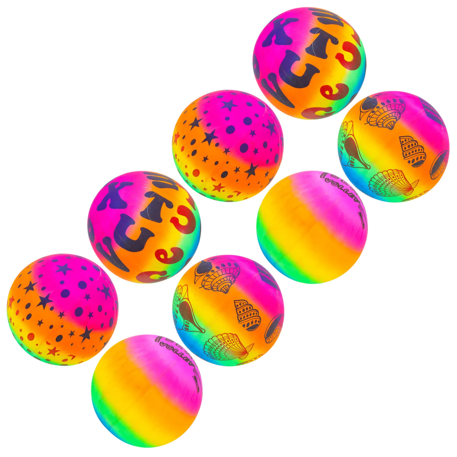 

8Pcs Inflatable Beach Balls Durable Creative Design Easy Inflate Deflate Kids Pool Party Summer Fun Beach Balls