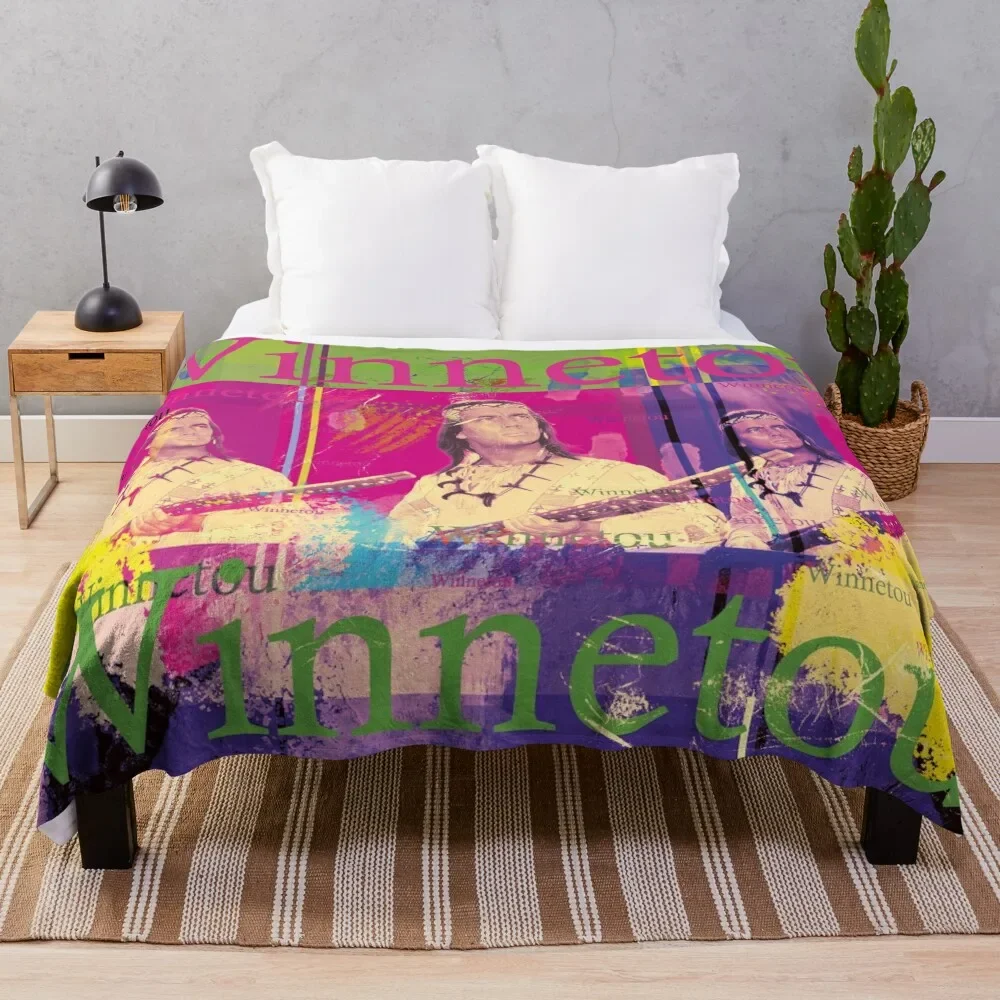 

Winnetou portrait, famous Karl May character, Indian chief of the Apaches Throw Blanket Baby Summer Blankets