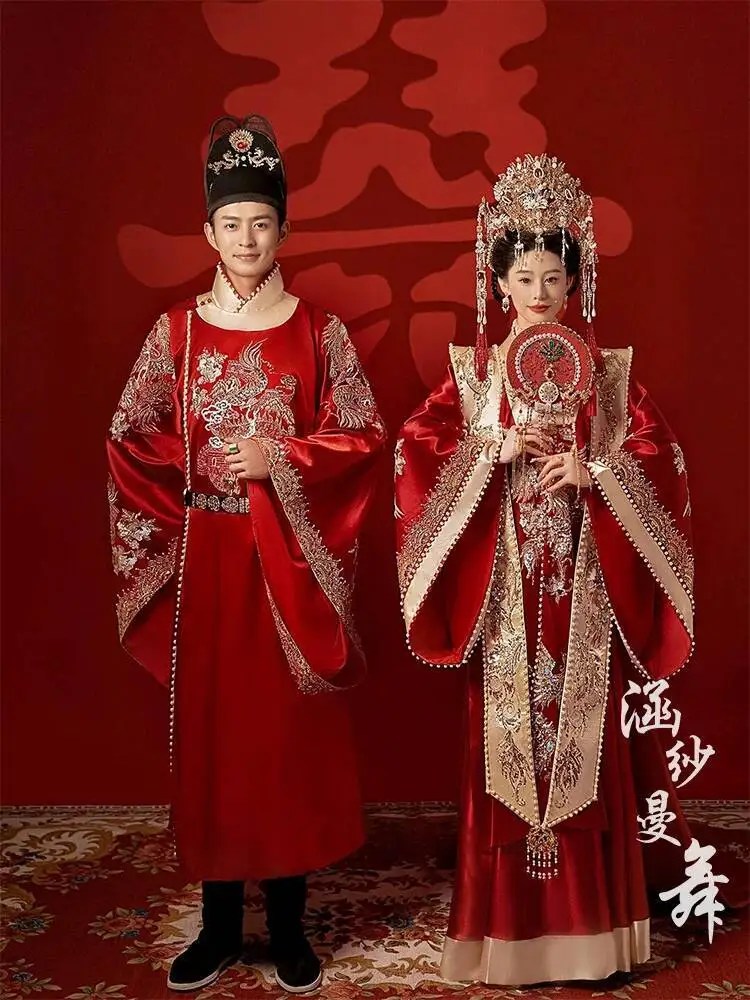 

Ming Dynasty Hanfu Wedding Dress, Full Set Of Wedding Attire With Phoenix Crown And Veil, 2026 New Model Bridal Chinese Wedding