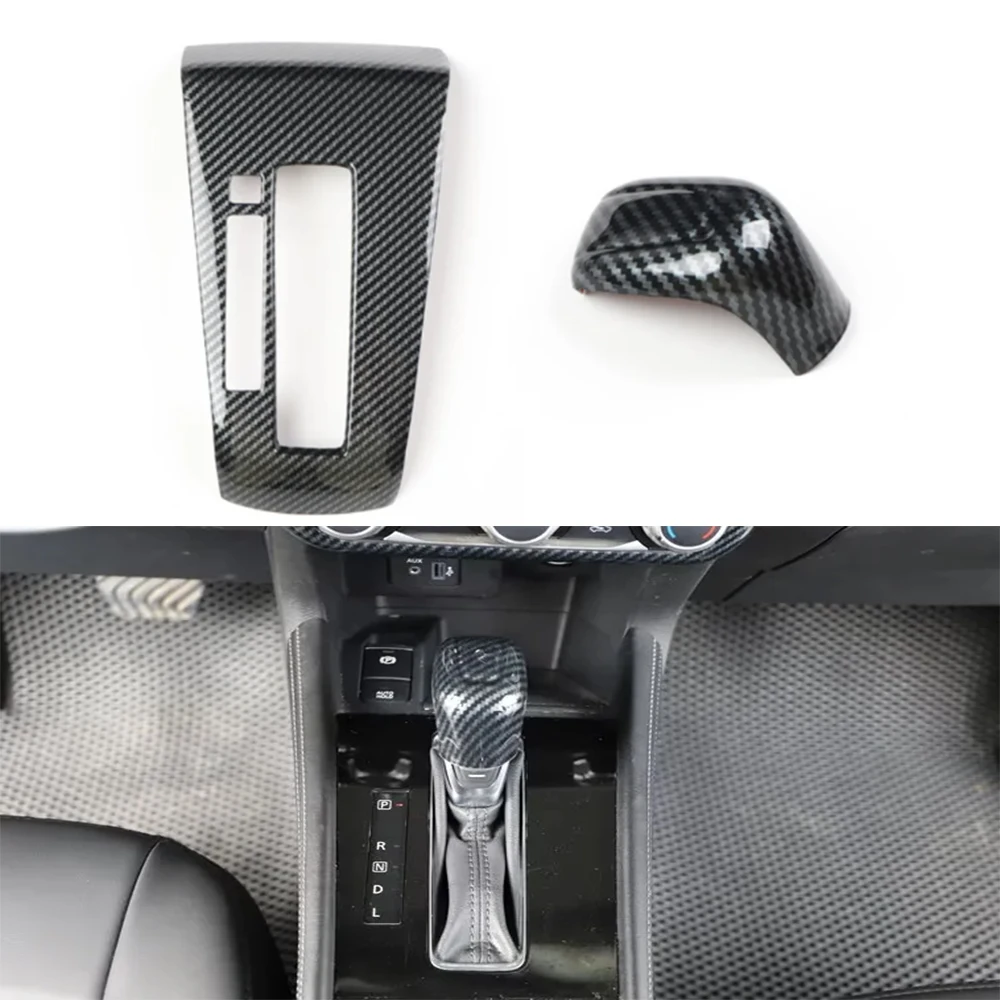 2pcs/set Car Gear Shift Panel Cover ABS Stickers For Nissan Kicks 2017-2021 AT model Left Hand Drive Interior Styling Trim