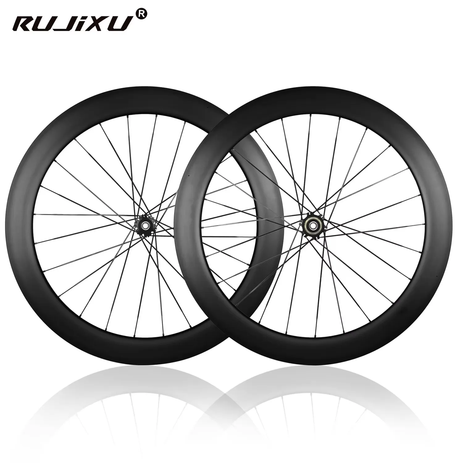 

RUJIXU 700c 120 звуковые карбоновые дорожные дисковые колеса 38/50/60 мм клинчерные/бесмерные велосипедные колеса карбоновые дорожные дисковые колеса