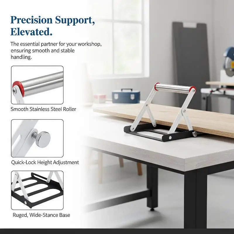 Adjustable Height Table Saw Roller-Stand Attachment,Cutting Machine Miter