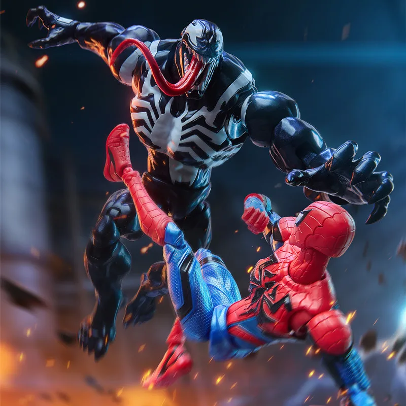 BLOKES Miguel O'Hara Spider-Man Venom Beyond-versie Action Figure Beweegbaar model Assemblage Speelgoed Desktop Ornament Verjaardagscadeaus
