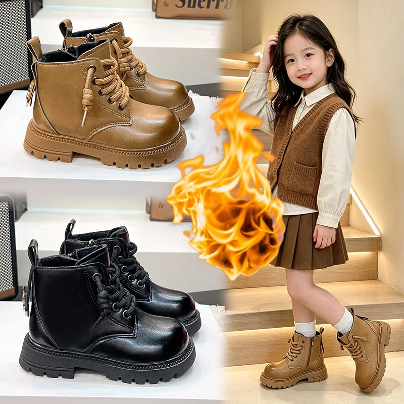 Girls Soft Soled Winter Boots 2026 New Korean Version Children's Suede Boots Fashionable Girls' Western-style Warm Snow Boots
