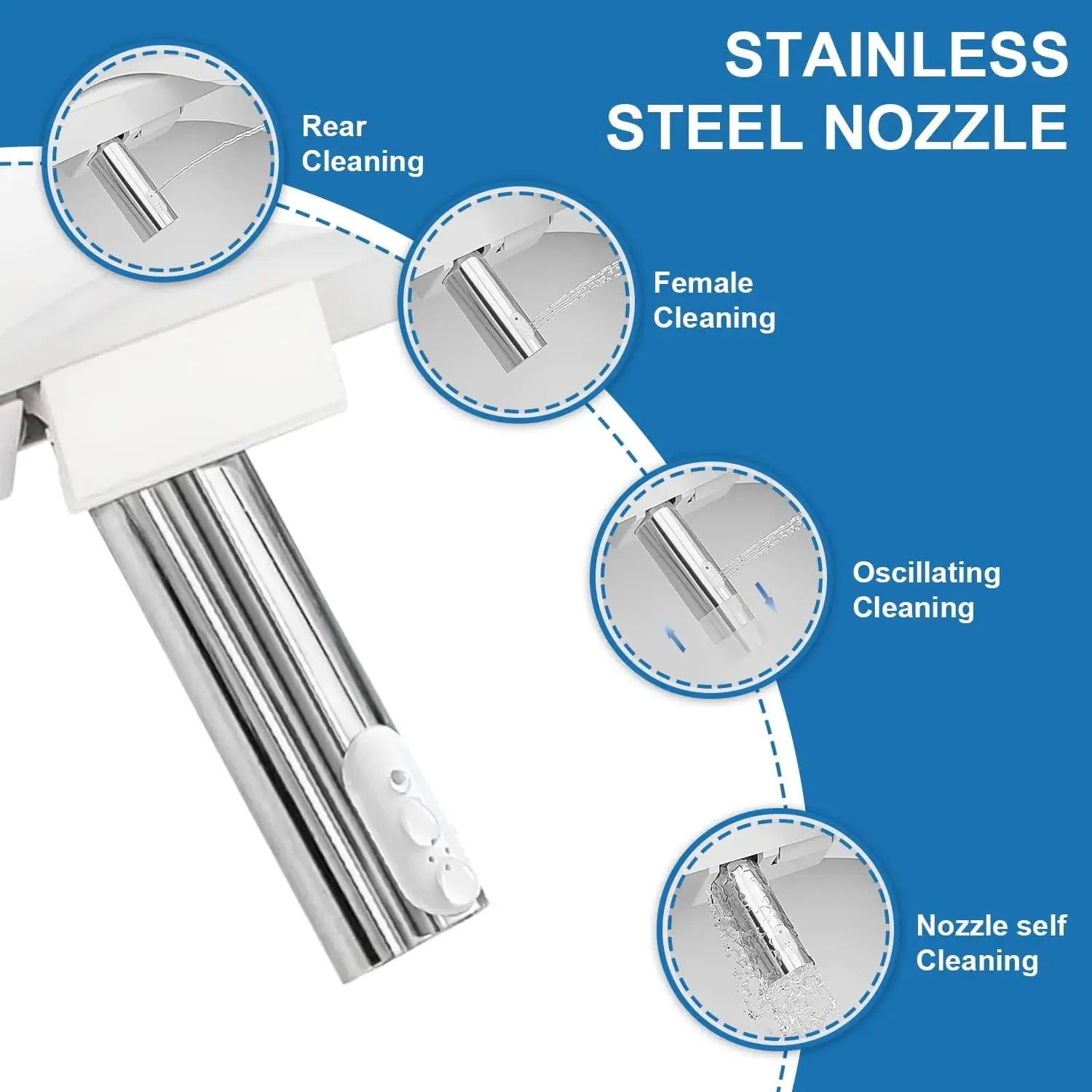 CMA102S-B مقعد مرحاض ذكي بيديت كهربائي، ماء دافئ لا نهاية له، غسيل خلفي وأمامي، ضوء LED، تشغيل هادئ، أسود (ممدود) #4