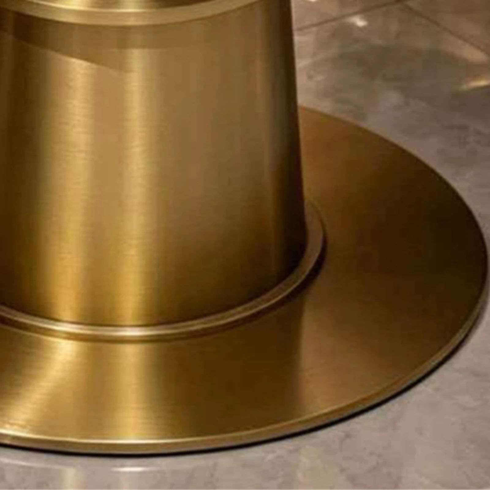 Pedestal Table Base with Mounting Plate Brushed Gold Round Table Base Furniture Wood Grain Hardware Commercial for Restaurants