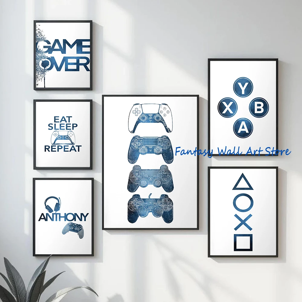 Controller Evolution Contemporary Gaming Poster Video Game Lovers Home Bedroom Canvas Decor Minimalist Gaming Boys Room Poster