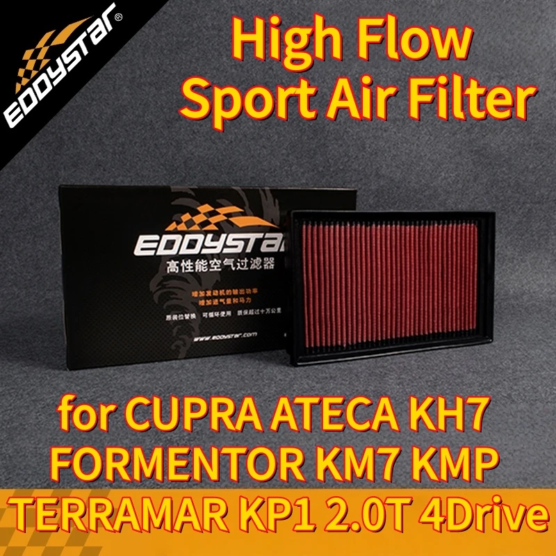High Flow Sport Air Filter for CUPRA ATECA KH7 FORMENTOR KM7 KMP TERRAMAR KP1 2.0T 4Drive Washable Racing Intake Filters
