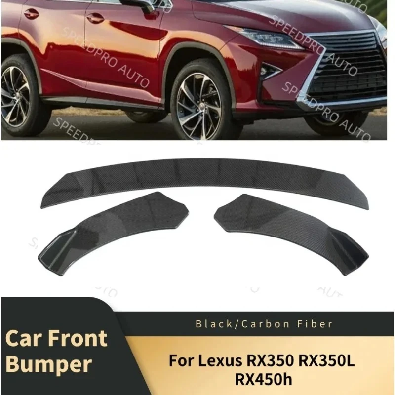 For L-exus RX350 RX350L RX450h Front Bumper Lip Splitter Spoiler Car Diffuser Lower Bumper Body Trim Scratch Protector Black