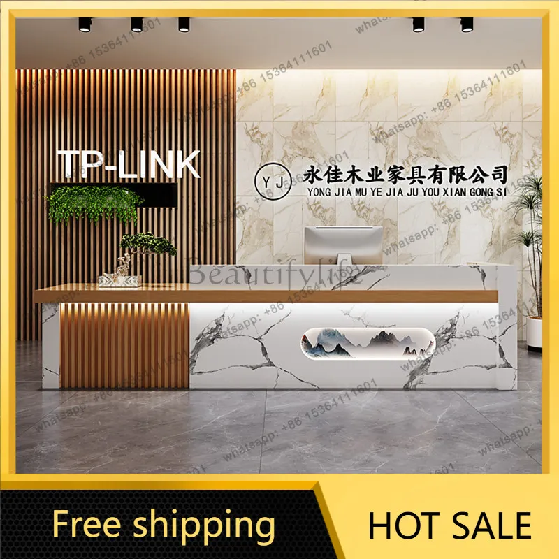LJY Company Executive Reception Desks Welcome Display Aesthetic Design Reception Desks Modern European Escritorio Trendy Furnitu