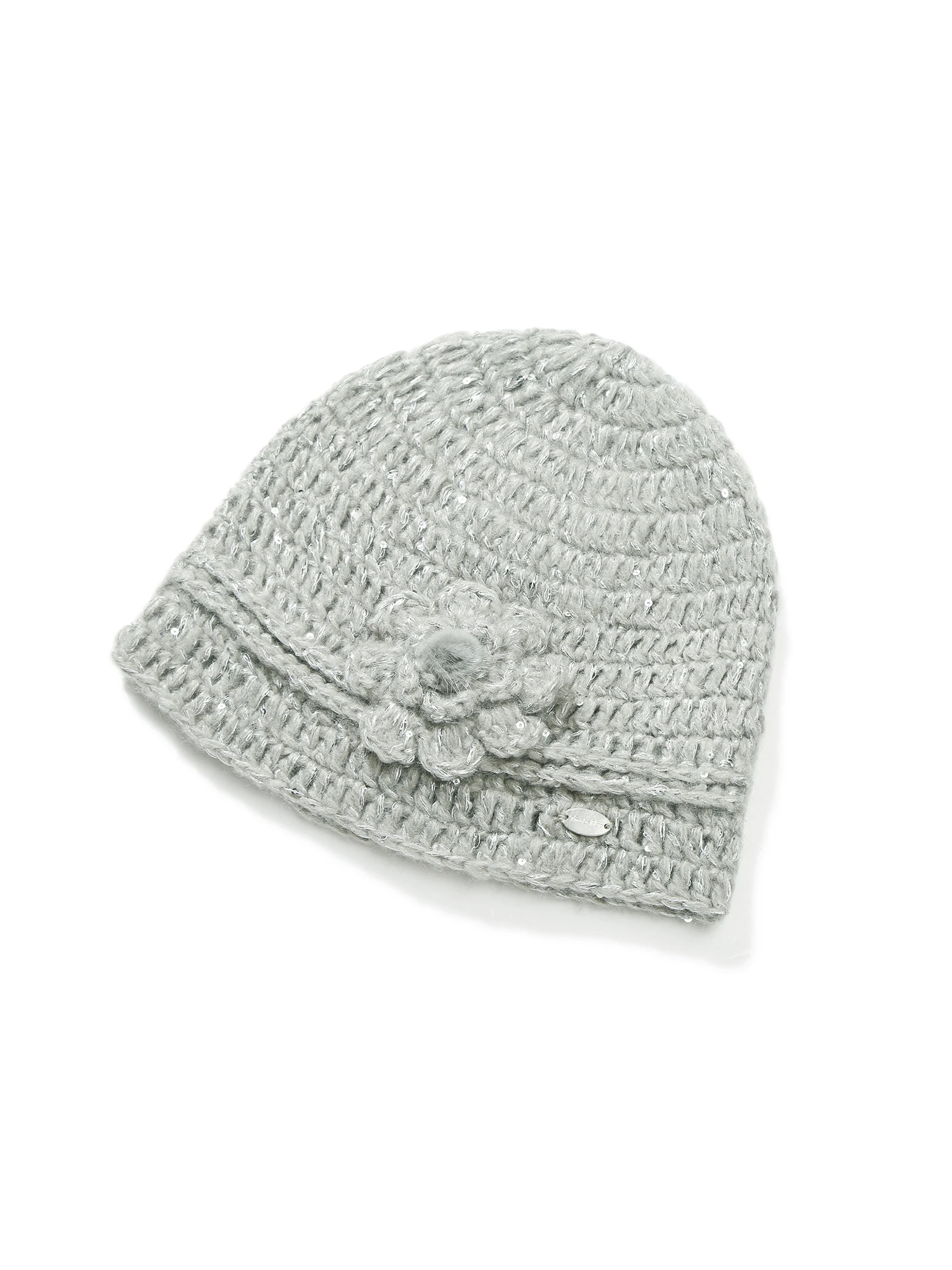Guukahero Handmade Knitted Hat with 3D Flower Design for Women Warm Ear Protection Autumn Winter Fashionable All-Match Wool Cap