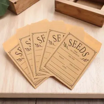 

50 шт. конвертов из крафт-бумаги для хранения мелких семян, органайзер для домашних садоводов, для сбора монет, карточек, наличных денег