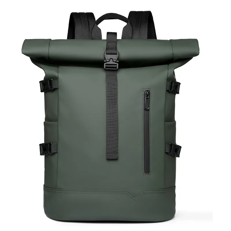 New Shoulder Bag Men's Senior Sense of Business Computer Outdoor Leisure Rolled Edge Travel Backpack Fashion Commuting Mochila