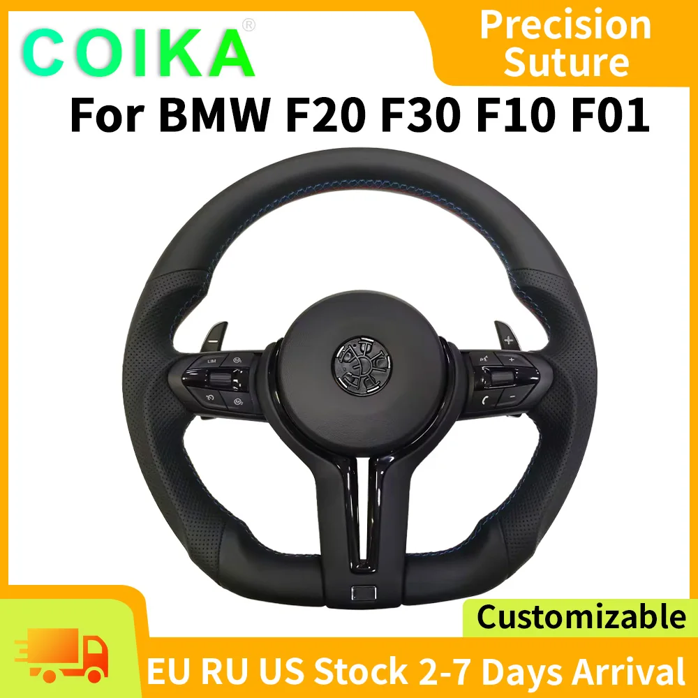 For BMW F30 F20 F48 M3 F80 F25 E90 E87 X5 E70 F01 F10 Steering Wheel Black Perforated Leather Sport Upgrade Modify Accessories