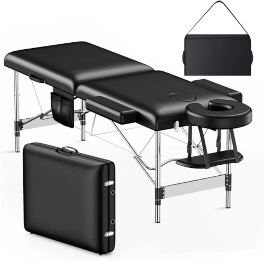 2-Fold Aluminum Adjustable Massage Table Portable 22.8