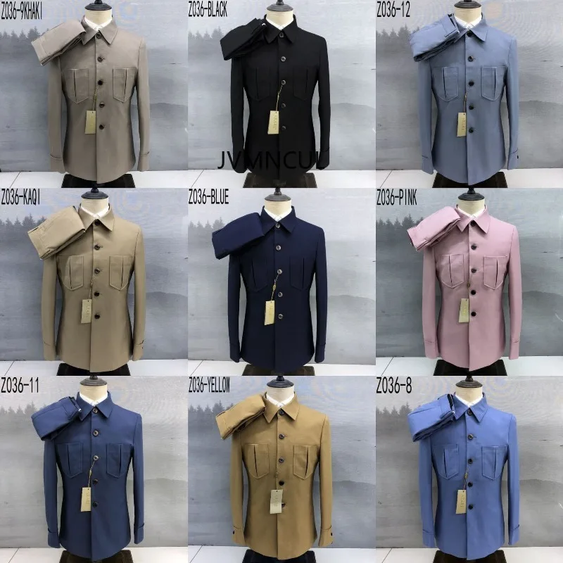 ARARE New Style Men's Business Suit with Jacket Collar and Zhongshan Collar 2026 New Arrival for Young Men