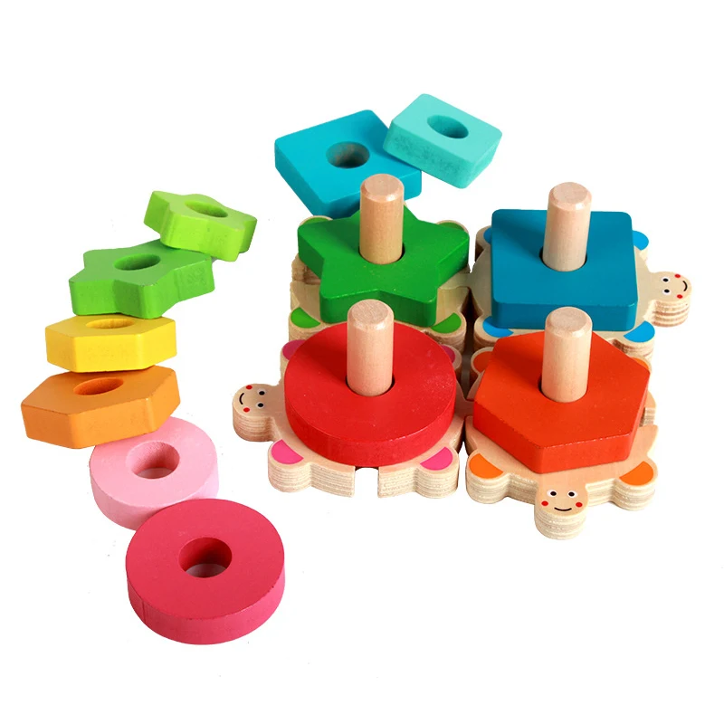 Montessori geometrische Form Matching Spiel Holz Kinder lernen Spielzeug pädagogische Kinder Spiel züge Juegos Cognitivos Para Niños