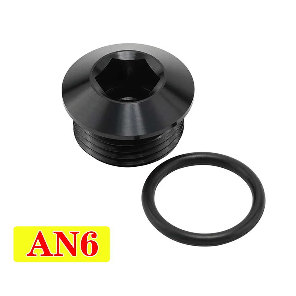 AN4 AN6 AN8 AN10 AN12 ORB O Ring Seal Boss Socket Port Plug Block Off Fitting Adapter Aluminum Black