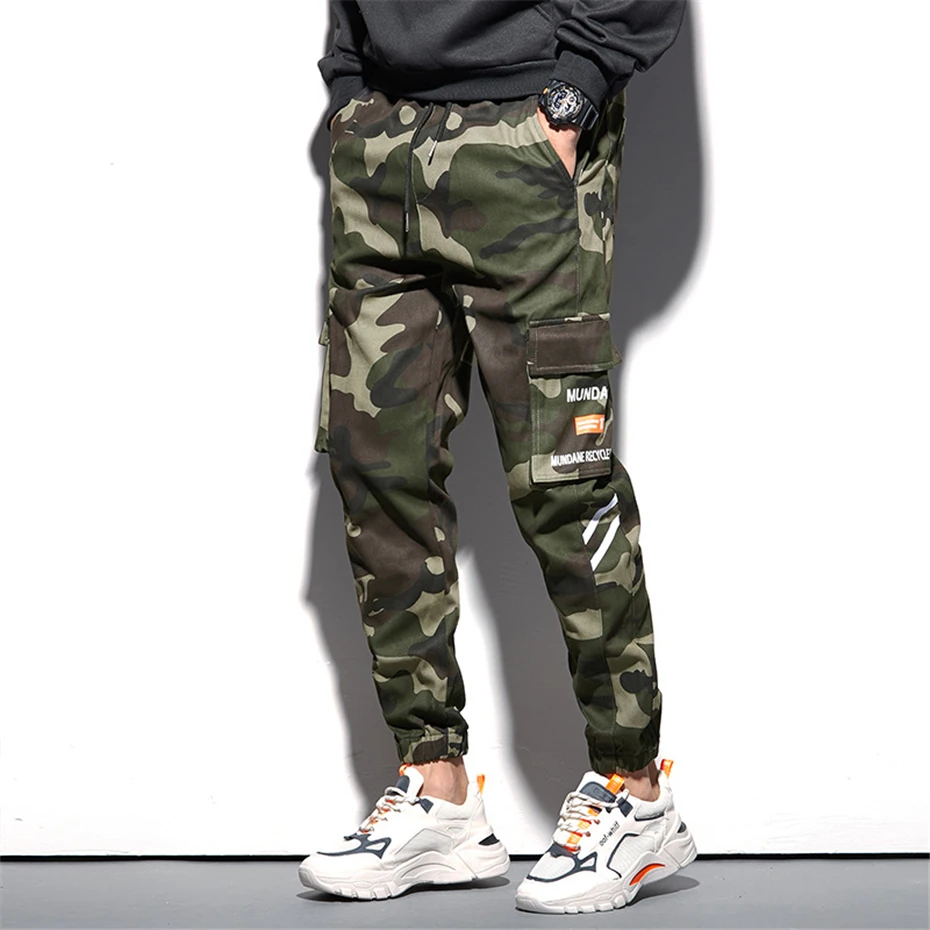 Streetwear Camouflage Pants Men 8XL Plus Size Camo Cargo Pants Male Stretch Waist Jogger Pants Big Size 8XL