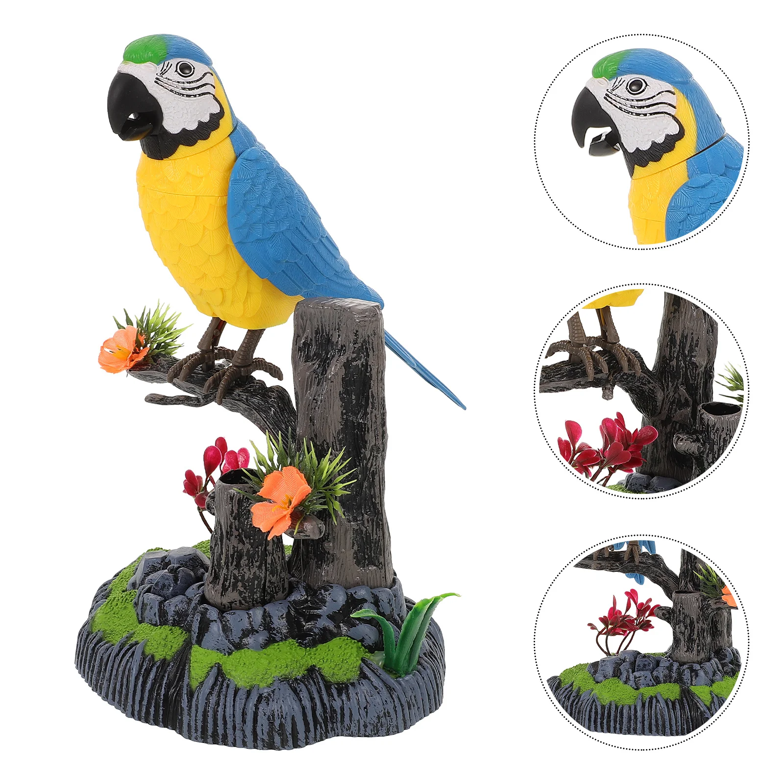 

Electric Chirping Simulation Bird Cage Decoration Realistic Parrot Sounds Flapping Interactive Voice Activated Cat Playroom