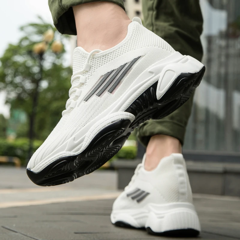 Men's Sneakers  Elevator Shoes Height Taller Heels Man Lift  Increase Soles 6cm