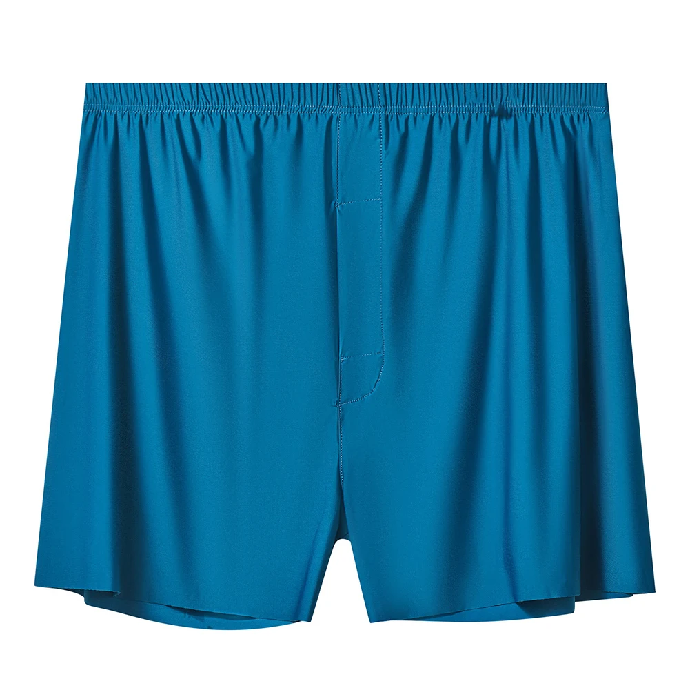 1pc Summer Men Thin Ice Silk Loose Boxer Shorts Breathable Comfortable Underwear Solid Trunks Elastic Waist For Home Arrow Pants