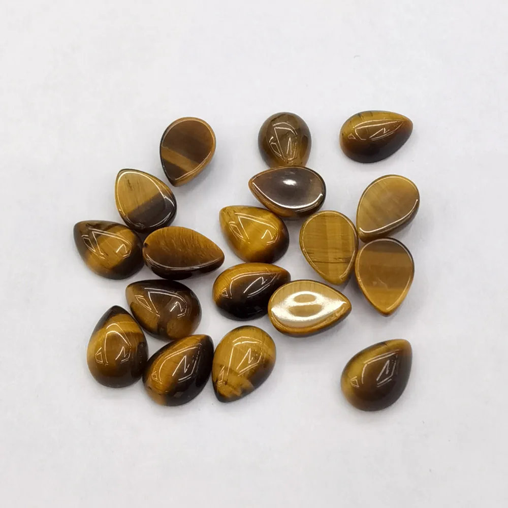 

Fashion new 6x8MM tiger eye natural stone Water drop cabochon bead 50pcs for jewelry making Earring necklace free shipping